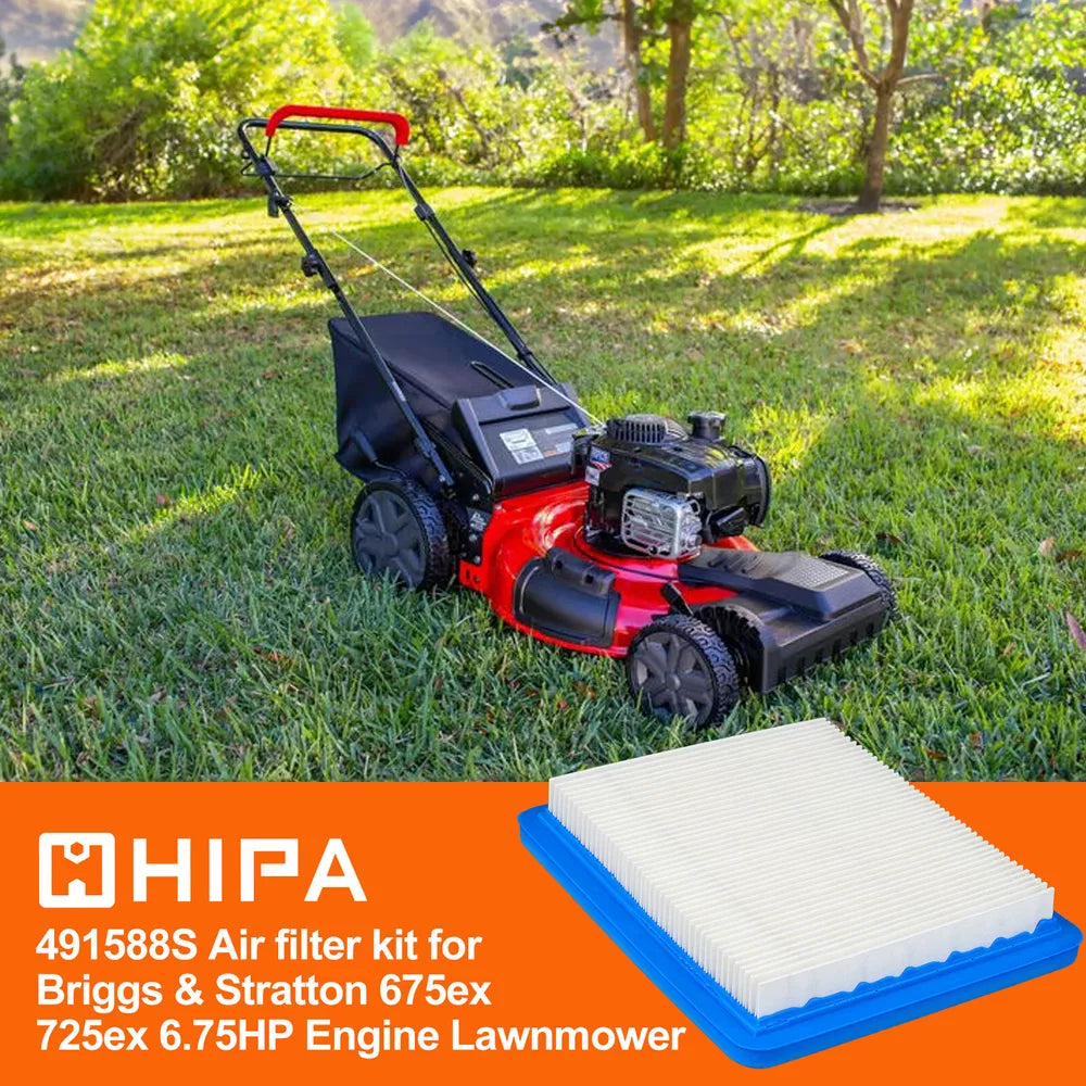 Air Filter for Briggs & Stratton Lawn Mower — Replaces 491588 (6-Pack)