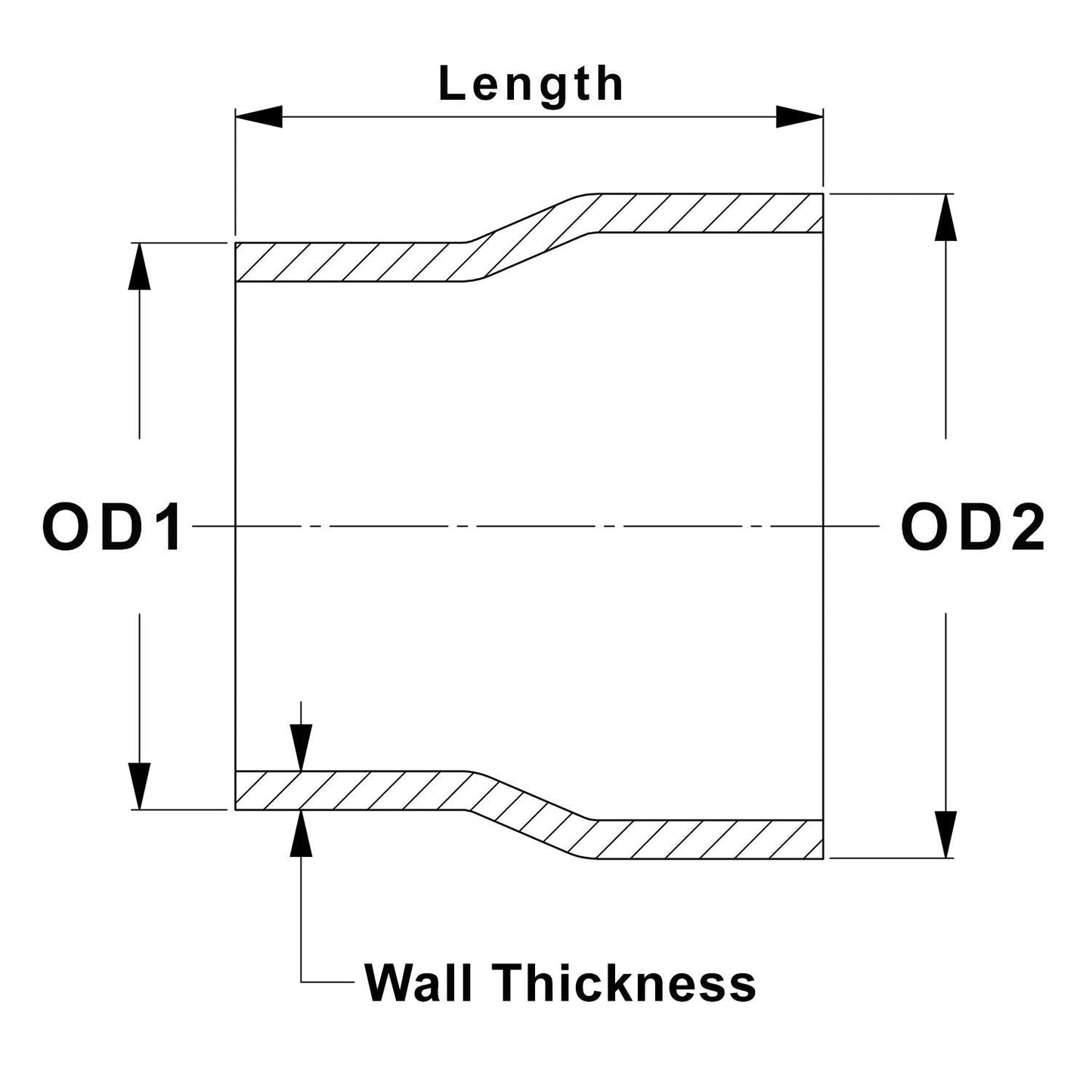 HPS Performance Products HPS 3-1/2" - 4" OD, 4" Long 6061 Aluminum Step Up Transition