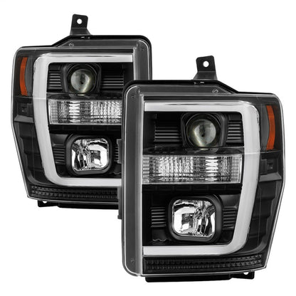 Spyder 08-10 Ford F-250 Projector Headlights V2 - Light Bar DRL LED