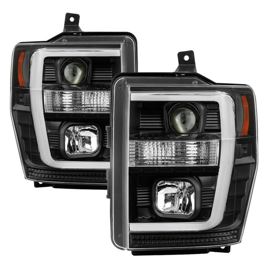 Spyder 08-10 Ford F-250 Projector Headlights V2 - Light Bar DRL LED