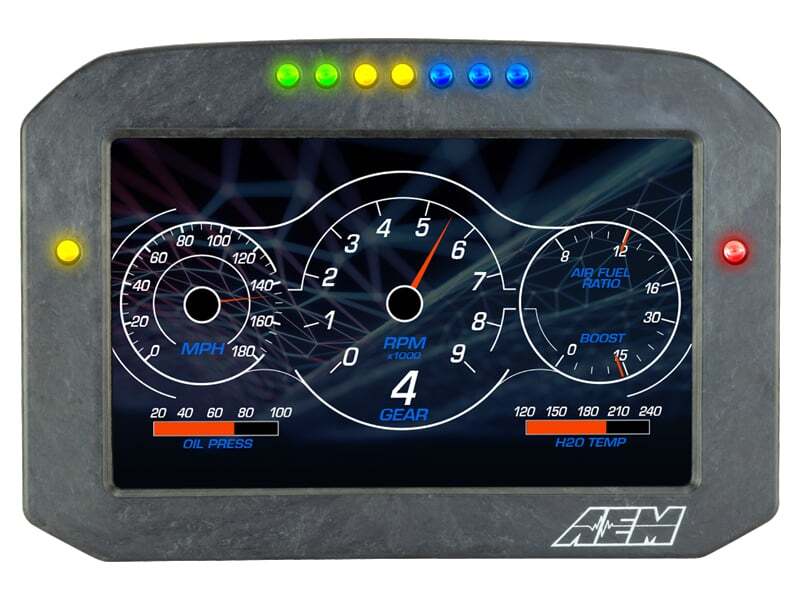 AEM CD-7LG Carbon Logging Flush Digital Dash Display w/ Internal 20Hz GPS & Antenna