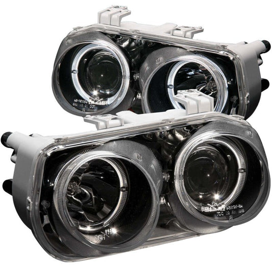Anzo 1994-1997 Acura Integra Projector Headlights w/ Halo Black