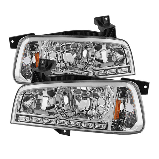 SPYDER Xtune Dodge Charger 06-10 1Pc LED Crystal Headlights Chrome HD-ON-DCH05-1PC-LED-C 5017628