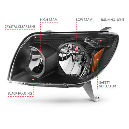 Anzo 2003-2005 Toyota 4Runner Crystal Headlights Black