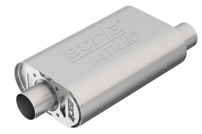 Borla CrateMuffler SBC Hot 350/383 2.5 inch Offset/Center 14in x 4.35in x 9in Oval Atak Muffler 400820