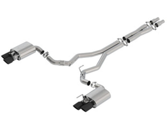 Borla 2018 Ford Mustang GT 5.0L AT/MT 3in ATAK Catback Exhaust Black Chrome Tips w/ Valves 140743BC