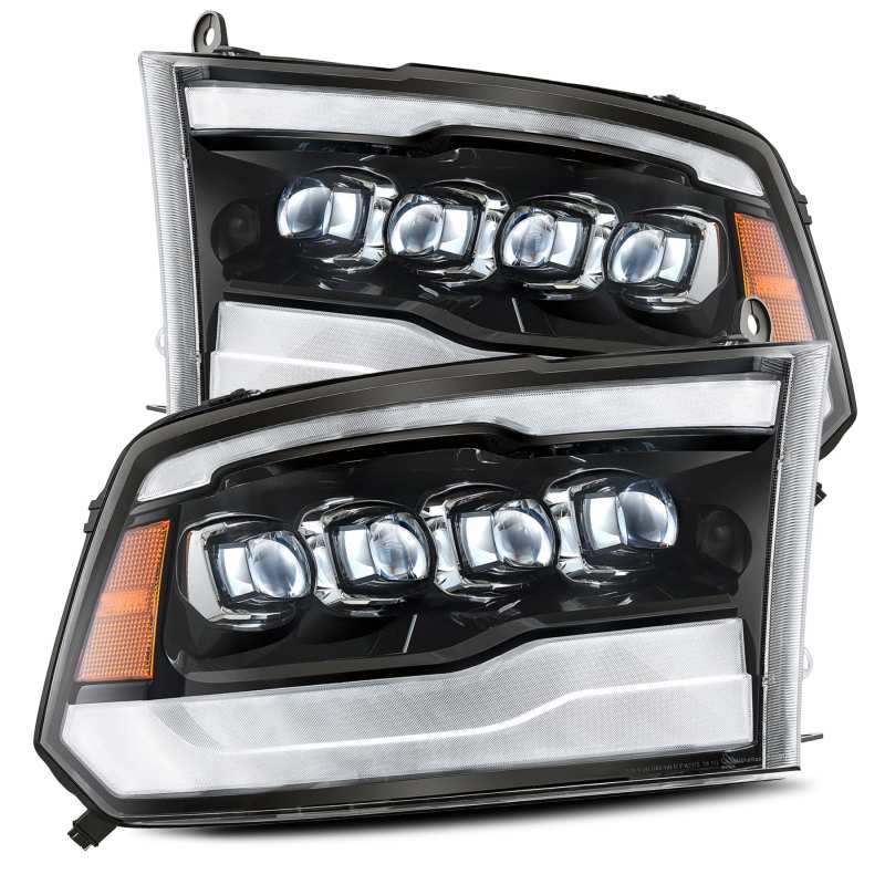 AlphaRex 09-18 Dodge Ram 1500HD NOVA LED Projector Headlights Plank Style Design Gloss