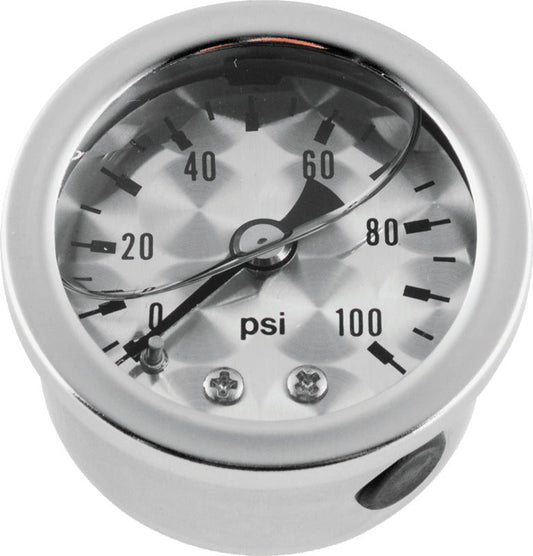 Bikers Choice 0-100 PSI Oil Pressure Gauge Engine Turned Face SS Bezel Liquid Filled Universal Cstm 496461