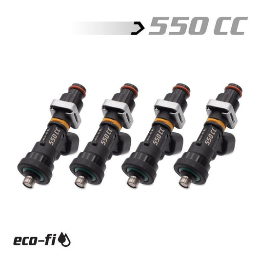 BLOX Racing Eco-Fi Street Injectors 550cc/min w/1/2in Adapter Honda B/D/H Series (Set of