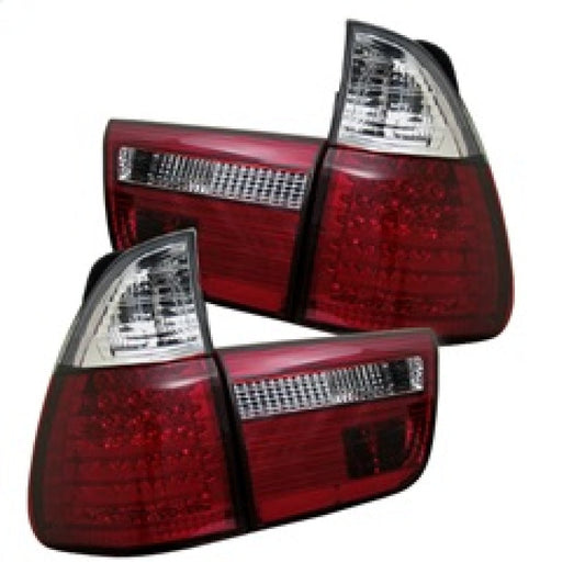 Spyder BMW E53 X5 00-06 4PCS LED Tail Lights Red Clear ALT-YD-BE5300-LED-RC 5000804
