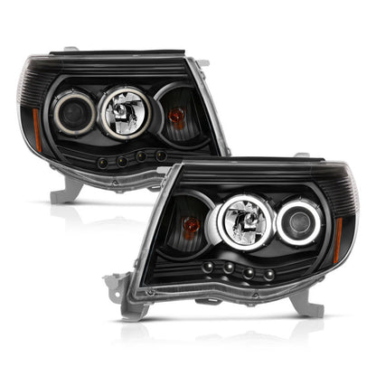Anzo 2005-2011 Toyota Tacoma Projector Headlights w/ Halo Black