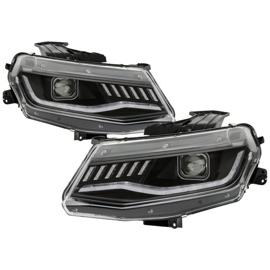 Spyder Chevy Camaro 16-18 (Do Not Fit Halogen) Projector Headlights Black PRO-YD-CCAM16HIDSI-SEQ-BK 5087379