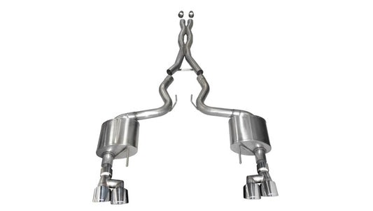 Corsa 18-19 Ford Mustang V8 5.0L 3in Cat-Back Dual Rear Exit w/ 4in Polished Pro-Series