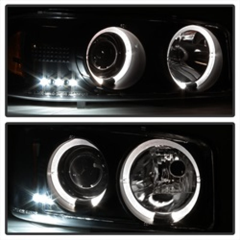 Spyder GMC Sierra 1500/2500/3500 99-06 Projector Headlights LED Halo LED Black