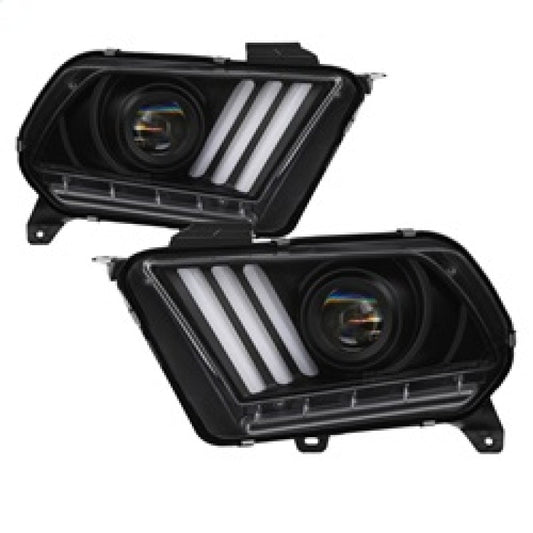 Spyder 10-13 Ford Mustang - Halogen - Projector Headlights - LED Signals -Black (PRO-YD-FM2010V2-BK) 5085429