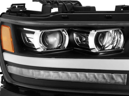 AlphaRex 19-20 Dodge Ram 1500 LUXX LED Proj Headlights Plnk Style Black w/Activ Light/Seq