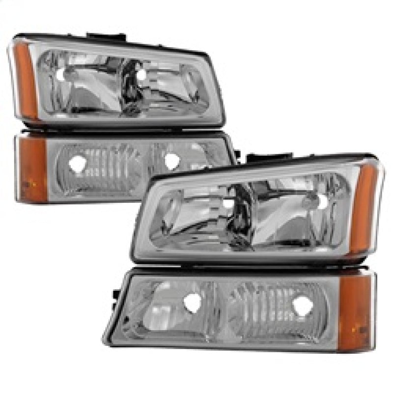 Spyder Xtune Chevy Silverado 2500HD 03-06 Crystal Headlights w/ Bumper Lights Chrome