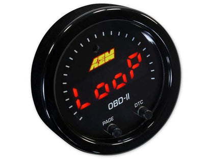 AEM Electronics X-Series Obdii Digital Datastream Gauge Black Bezel & Black Face plate