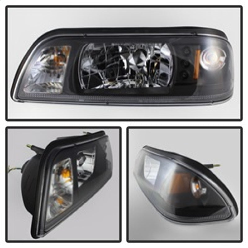 Spyder Ford Mustang 87-93 1PC LED (Replaceable LEDs)Crystal Headlights Black — 1RZU4