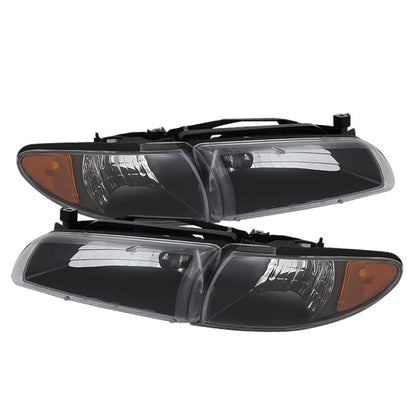 SPYDER Xtune Pontiac Grand Prix 97-03 Crystal Headlights w/ Amber Corner Lights HD-JH-PGPRIX-SET-AM-BK 9023347