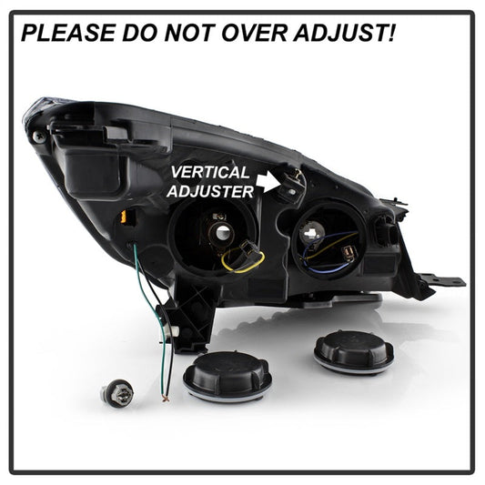SPYDER xTune 13-16 Ford Escape LED Light Bar Halogen Projector Headlights - Black (PRO-JH-FESCA13-LB-BK) 9042904
