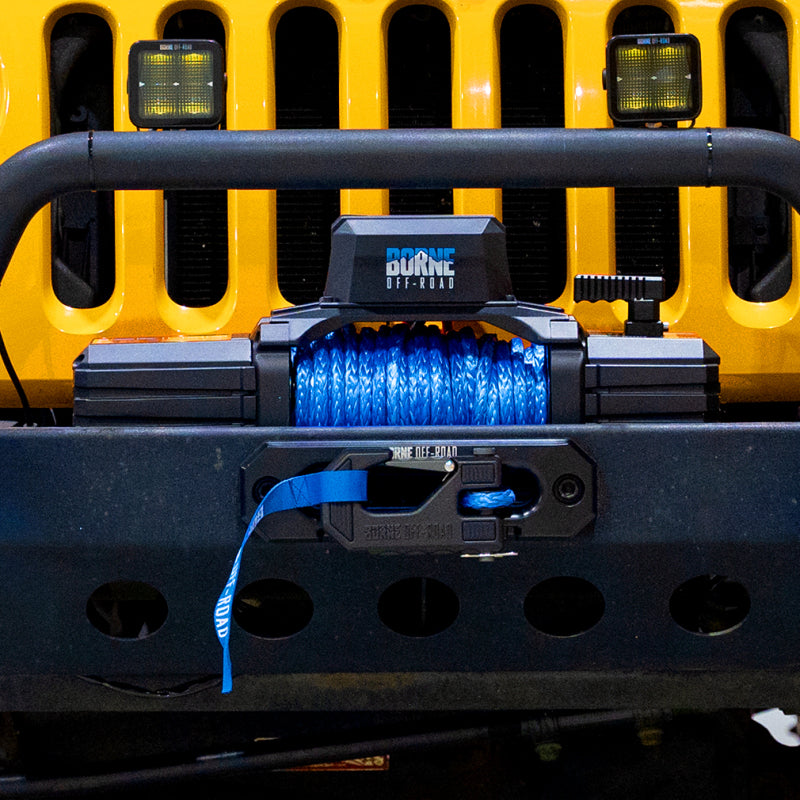 Borne Off-Road 12K Winch - Black Synthetic Rope BNWN-12-SBK