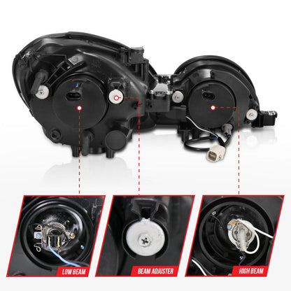 Anzo 1998-2005 Lexus Gs300 Projector Headlights w/ Halo Chrome