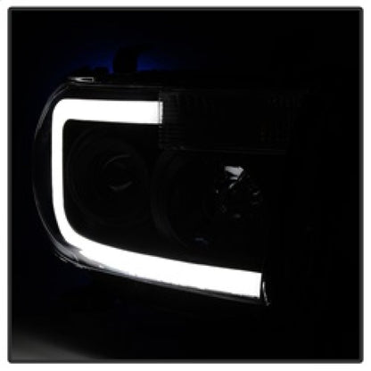 SPYDER Xtune Toyota Tundra 07-13 LED Light Bar Projector Headlights Black Smoked PRO-JH-TTU07-LED-BSM 9030413