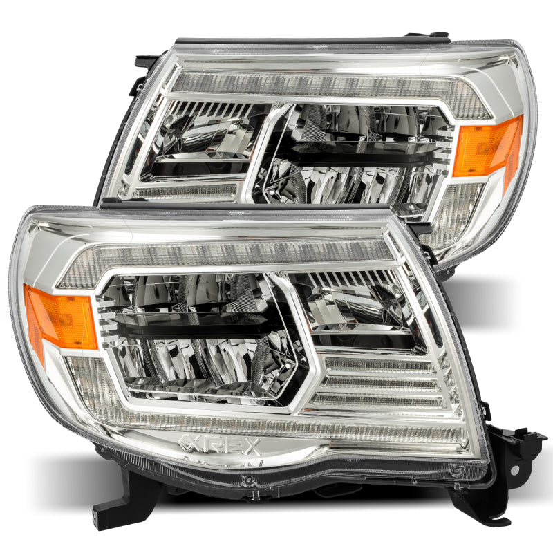 AlphaRex 05-11 Toyota Tacoma LUXX Crystal Headlights Plank Style Chrome w/Activation