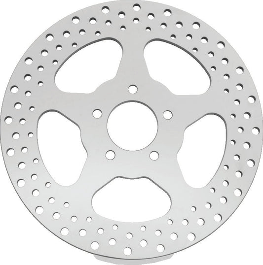 Bikers Choice 00-17 Big Twin 11.5 In Polished Rear 5 Spoke Drilled Stnless Rotor Repl H-D 44156-00 619974