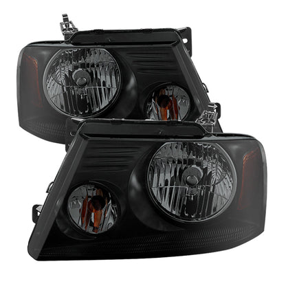 SPYDER Xtune Ford F150 04-08 Amber Crystal Headlights Black Smoked HD-JH-FF15004-AM-BSM 9030338