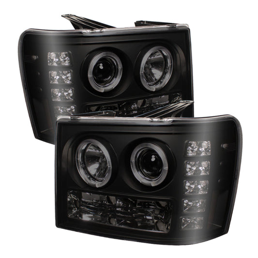 Spyder GMC Sierra 1500/2500 07-13 Projector Headlights LED Halo- LED Blk Smke PRO-YD-GS07-HL-BSM 5078506
