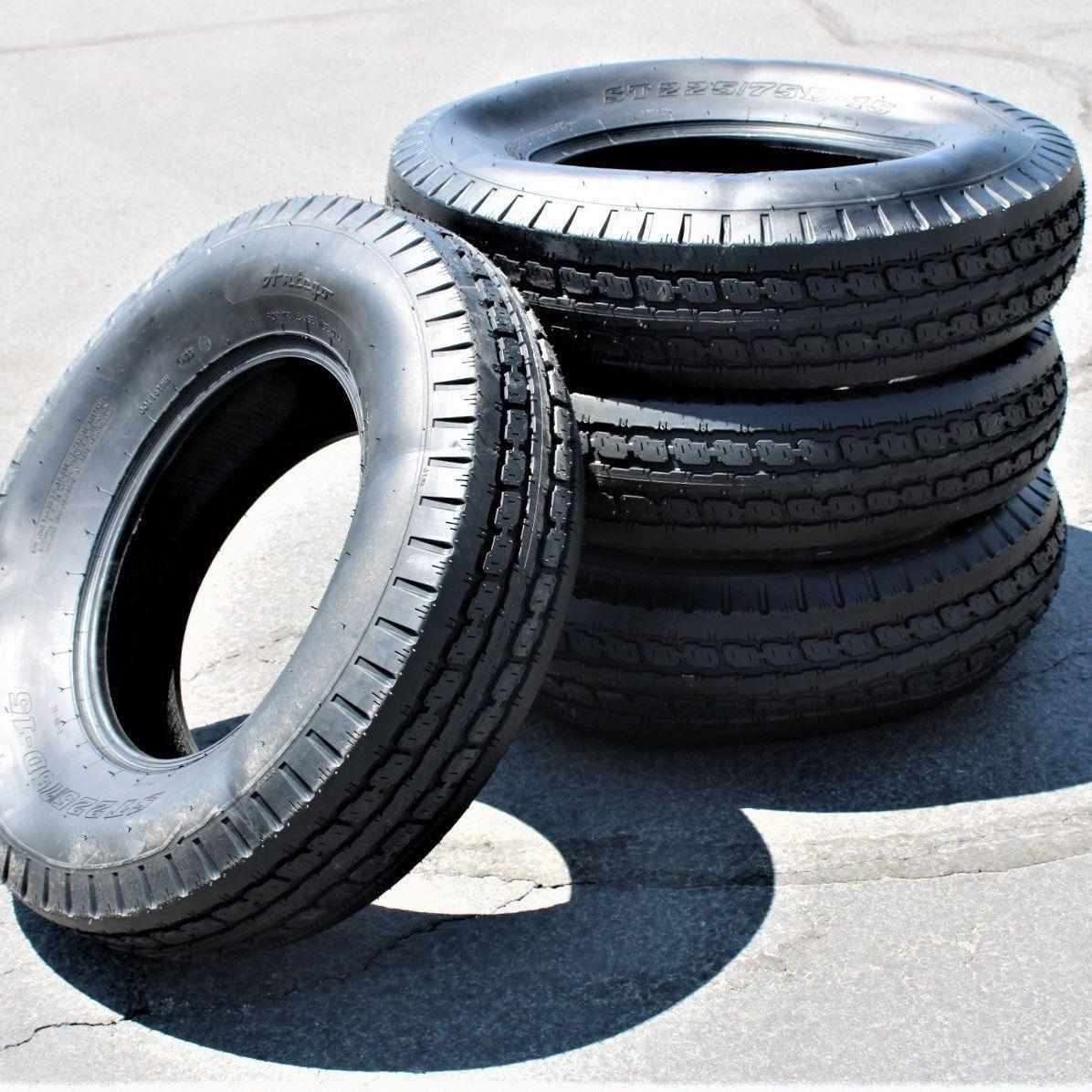 Antego ST225/75D15 Bias Trailer Tires, 8 Ply Load Range D by Antego Tire & Wheels (Set of (3)