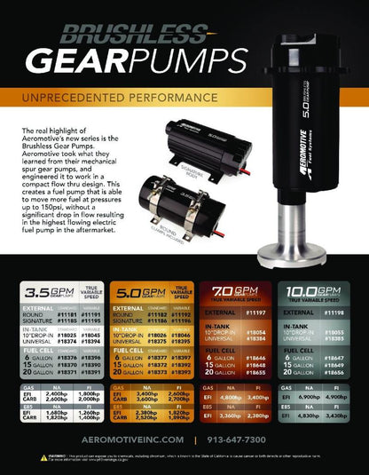 Aeromotive Fuel Pump, Module, w/ Fuel Cell Pickup, Brushless Spur Pro+