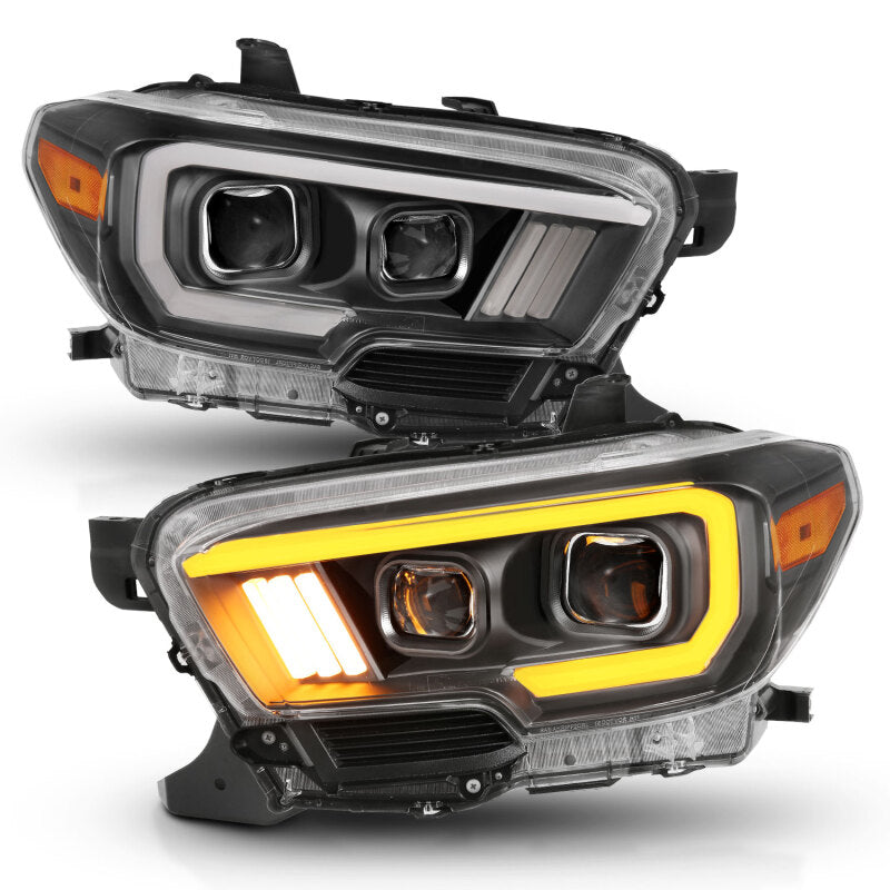 Anzo Toyota Tacoma '16-18 Projector Plank Style Switchback H.L Black Amber — 1EF5C