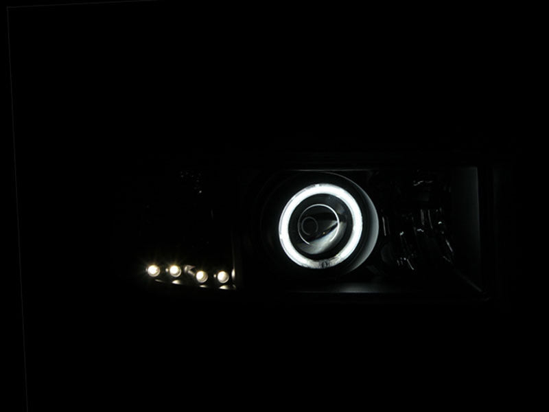 Anzo 1994-2001 Dodge Ram Projector Headlights w/ Halo Black — 14H10