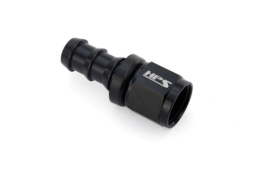 HPS Performance Products Push-on Hose End to AN Female, Aluminum, Black
