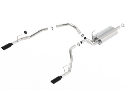 Borla 09-17 Ram 1500 5.7L V8 5in Single Tip Black Chrome Cat-Back Touring Exhaust Through Bumper 140552BC