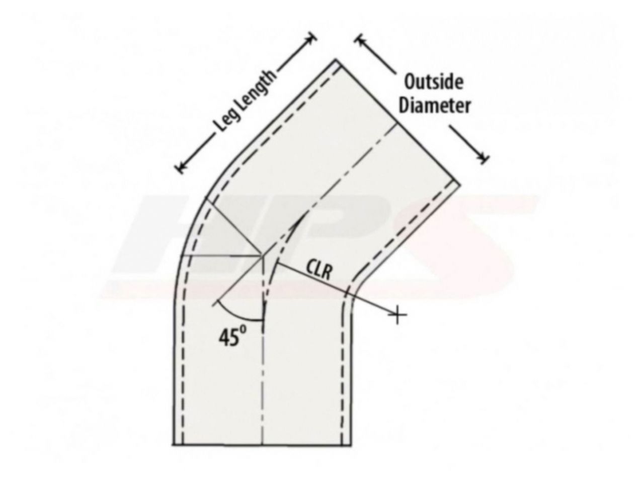 HPS Performance Products HPS 3-1/8" OD 45 Degree Bend 6061 Aluminum Elbow Pipe Tubing w/