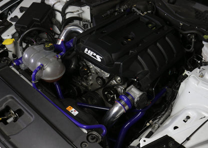 HPS Performance HPS Intercooler Hot Charge Pipe and Cold Side with Blue Hoses — 159W6