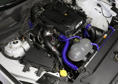 HPS Performance HPS Intercooler Hot Charge Pipe and Cold Side with Blue Hoses 15-17 Ford