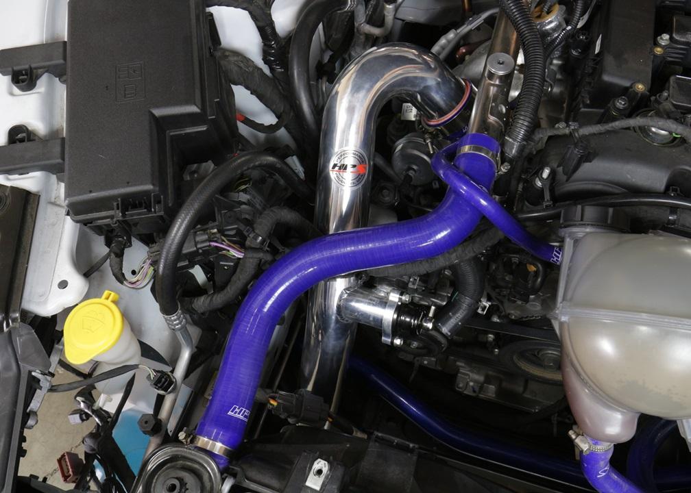 HPS Performance HPS Intercooler Hot Charge Pipe and Cold Side with Blue Hoses — 159W6