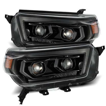 AlphaRex 10-13 Toyota 4Runner LUXX LED Proj Headlights Plank Style Alpha Black w/Seq