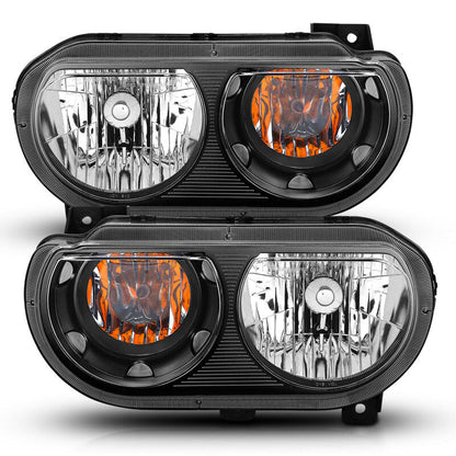 Anzo 2008-2014 Dodge Challenger Crystal Headlights Black