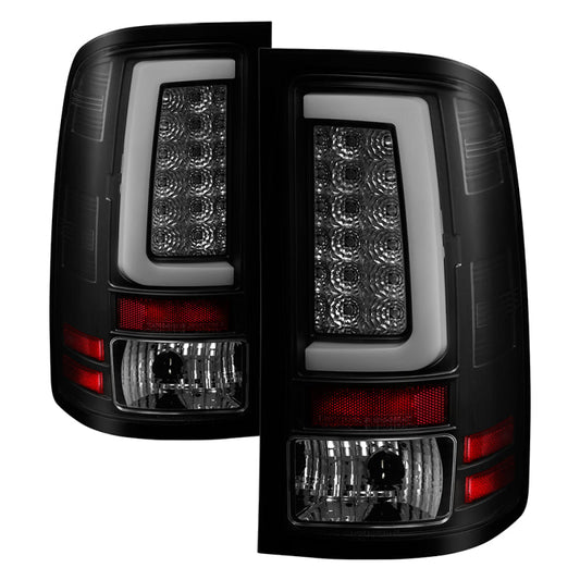 Spyder 07-13 GMC Sierra 1500 V2 Light Bar LED Tail Lights - Blk Smoke (ALT-YD-GS07V2-LBLED-BSM) 5084750