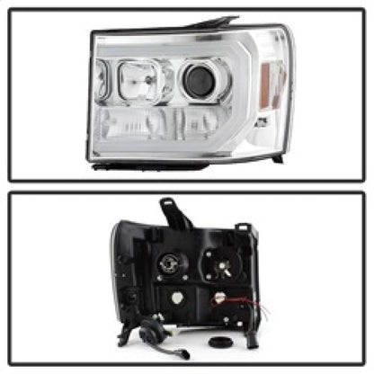 Spyder GMC Sierra 1500/2500/3500 07-13 V2 Projector Headlights - Chrome PRO-YD-GS07V2-LBDRL-C 5083647