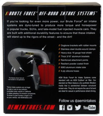 AEM Induction AEM Brute Force Dryflow Air Filter - Conical 6in Base OD / 5.125in Top OD / 5.25in Height 21-205BF