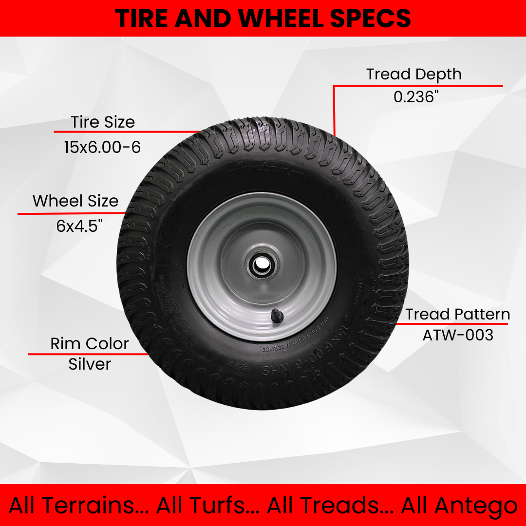 Antego Tire & Wheel (Set of 2) 15x6.00-6 Tire and Wheel Assemblies, ATW-003