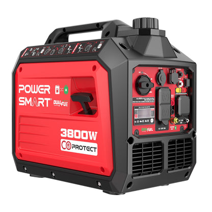 PowerSmart 3800W/3500W Gas/Propane Dual Fuel Inverter Generator w/ CO Alert