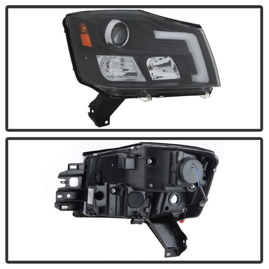 Spyder 04-15 Nissan Titan / 04-07 Nissan Armada V2 Projector Headlights - Black PRO-YD-NTI04-DRL-BK 5085504